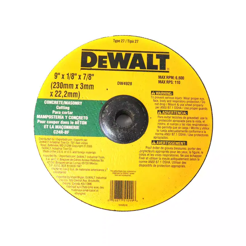 Dewalt Disco ( Concreto ) 9"x3/32"x7/8" Dw4928c