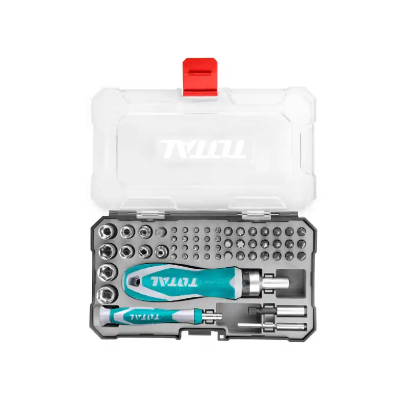 Total Jgo Desatornillador C/ratch Y Puntas 55 Pcs (tacsd30556)