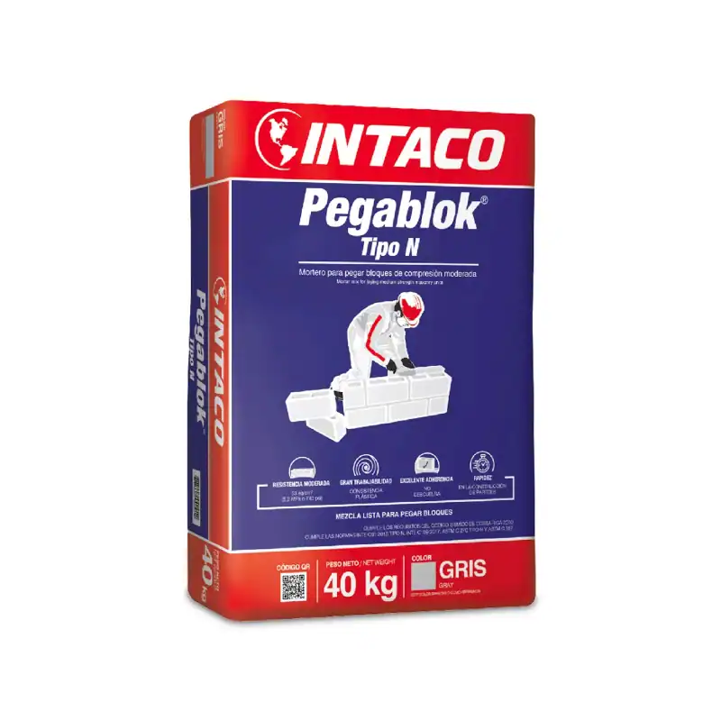 Intaco Mortero Pega Block 40 Kilos Tipo "n" ( Pt1011 )