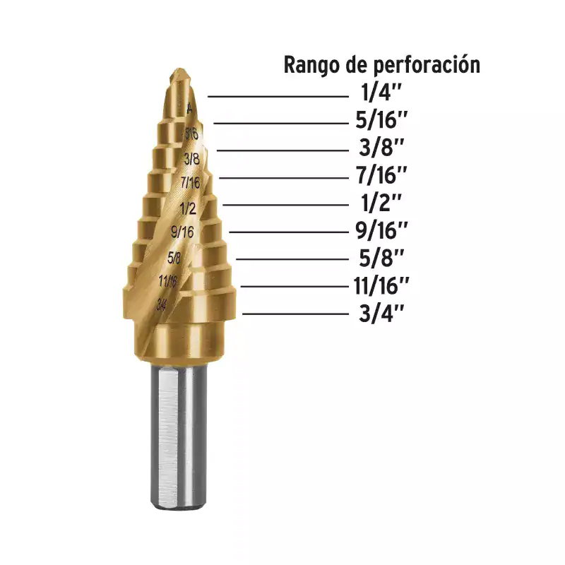 Truper Broca Escalonada Titanio 1/4" A 3/4" ( Bes-9x )