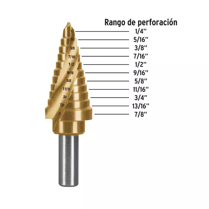 Truper Broca Escalonada Titanio 1/4" A 7/8" ( Bes-11x )