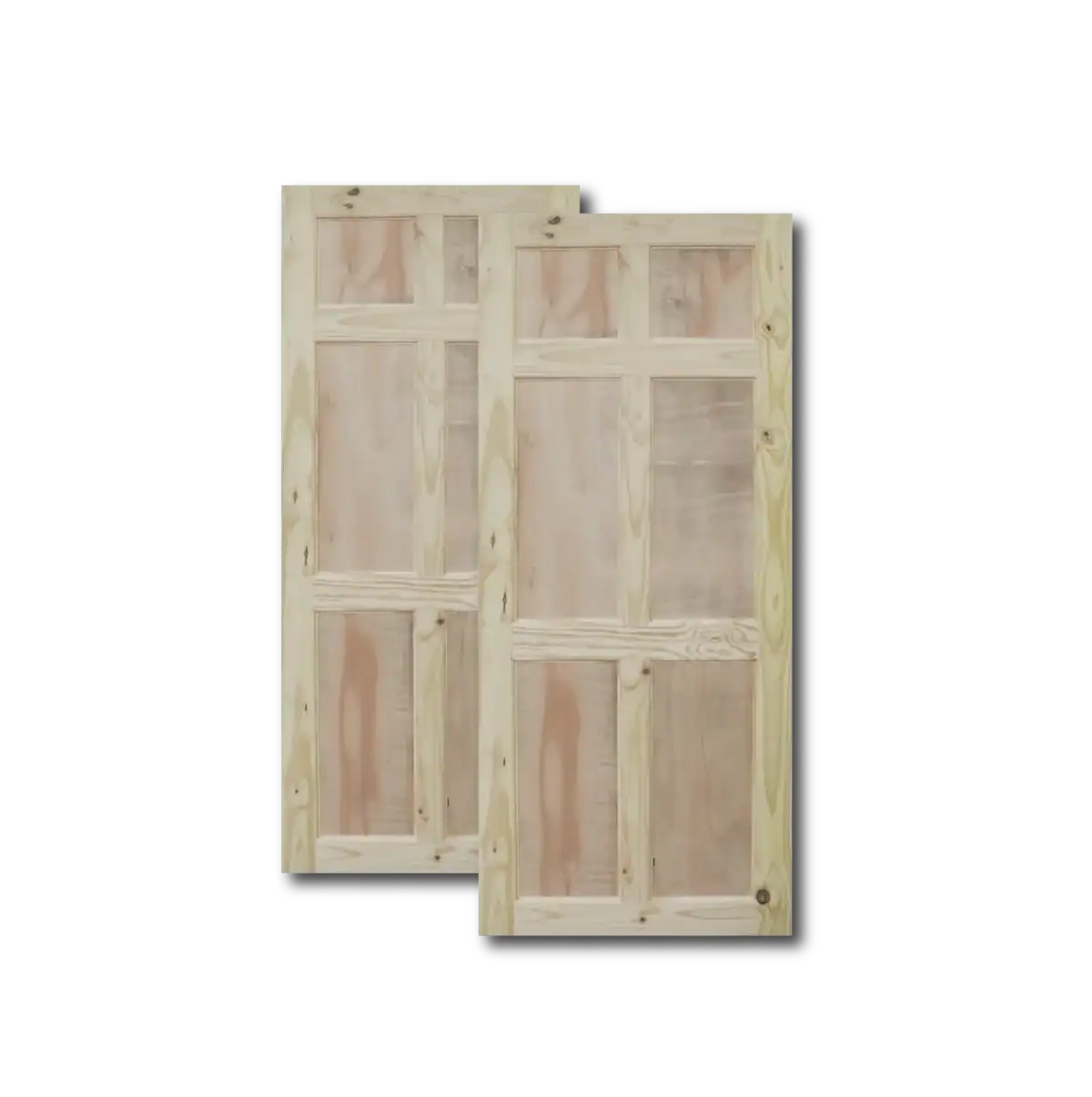 Puerta de Pino 6 Tableros de Plywood