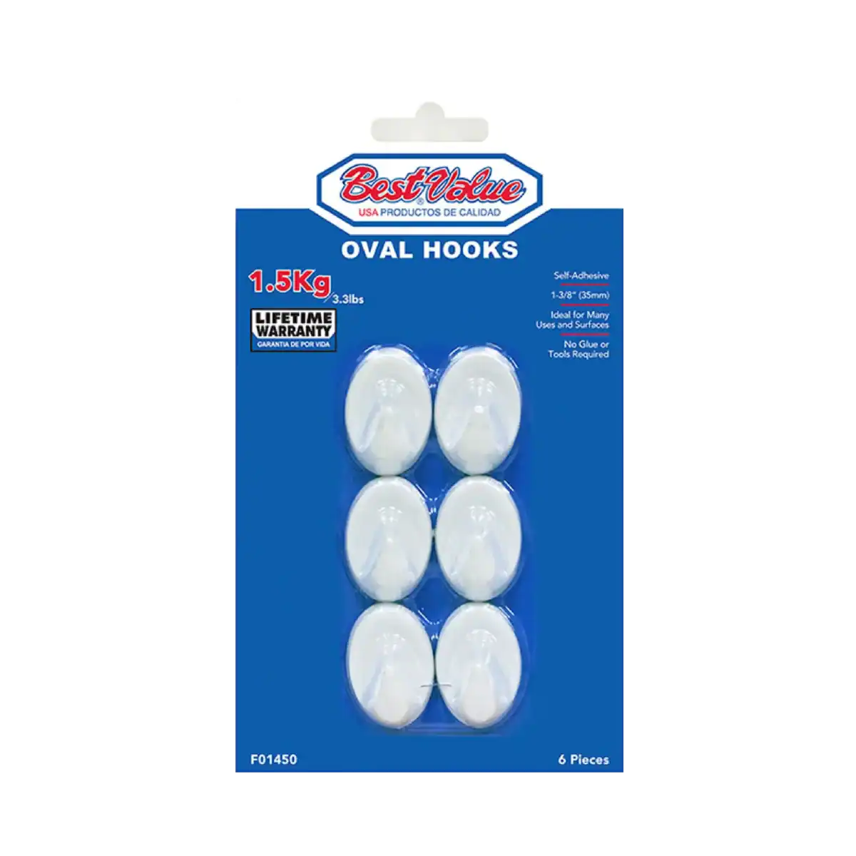 Best-value Gancho P/cuadro 6 Pcs Adhesivo Ovalado ( F01450 )