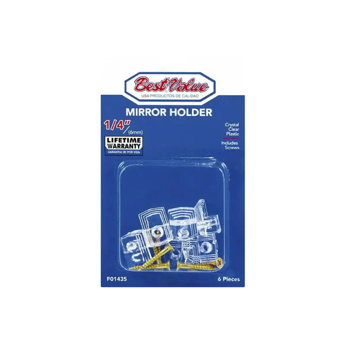 Best-value Gancho P/espejo 6pcs C/tornillo 1/4" ( F01435 )