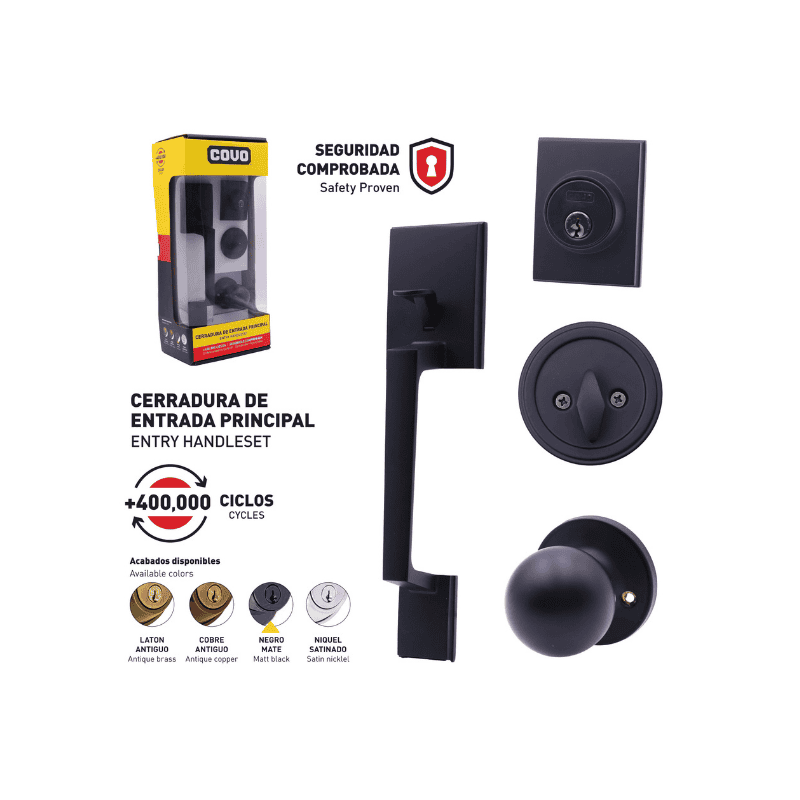 Covo Cerradura Puerta Principal Negra ( CV-7281-10B )