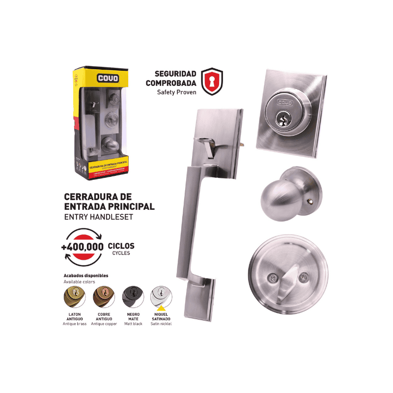 Covo Cerradura Puerta Principal Niquel Satin ( CV-7281-SN )