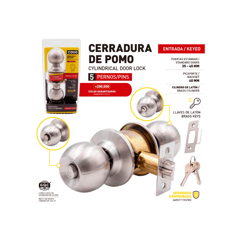 Covo Llavin Bola Cromo ( DL-3871B-SS )