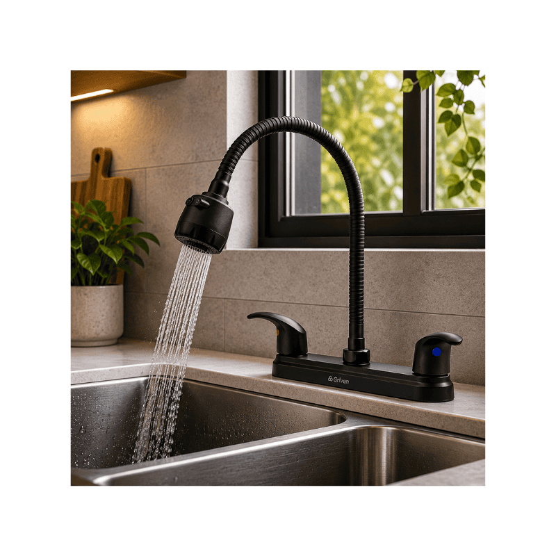 Griven Cachera Fregadero Cuello Flexible Negra ( GV-FXN-BL )