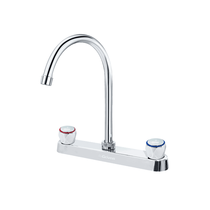 Griven Cachera Fregadero Doble Manija Cuello Alto ( GV-15061D-K2 )