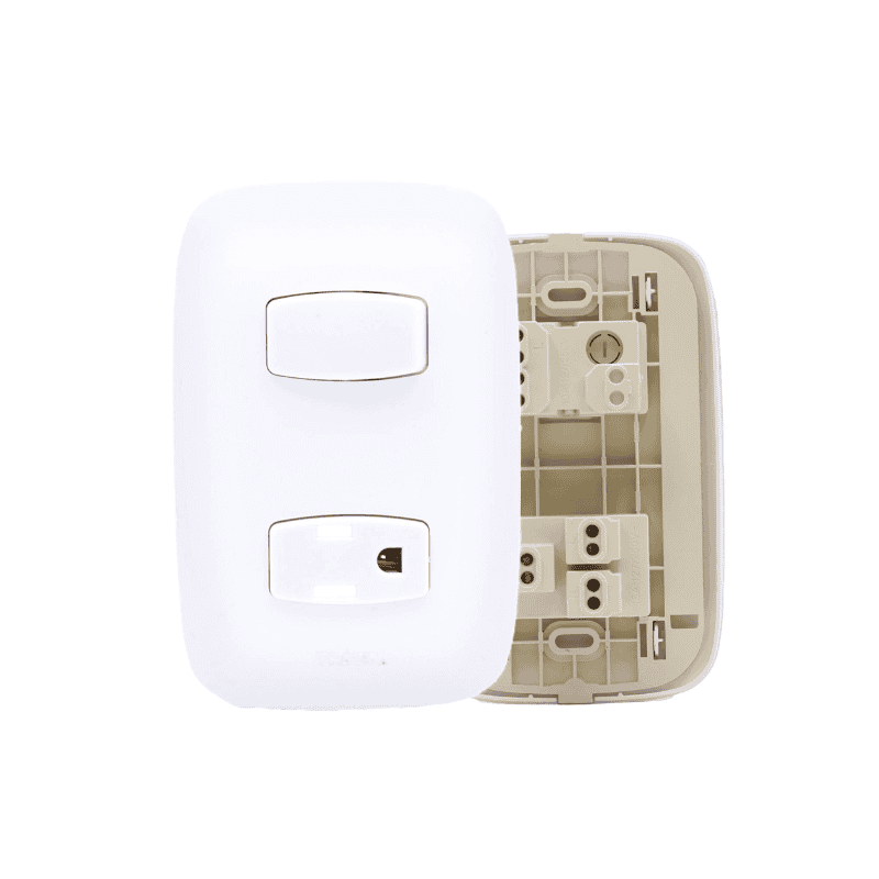 Troen Apagador Sencillo Con Toma Blanco TR-HYD-1K1C