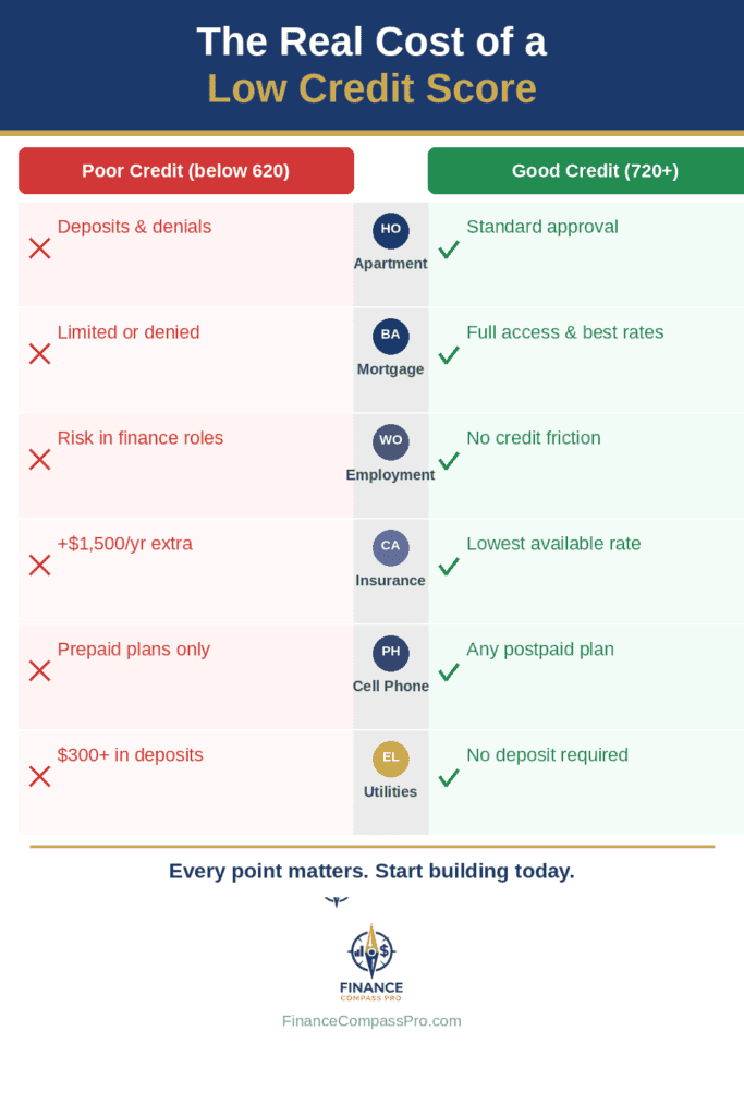 What good credit unlocks - housing, jobs, insurance, utilities comparison