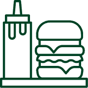 Burger and ketchup icon