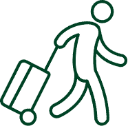 Passenger pulling a suitcase icon