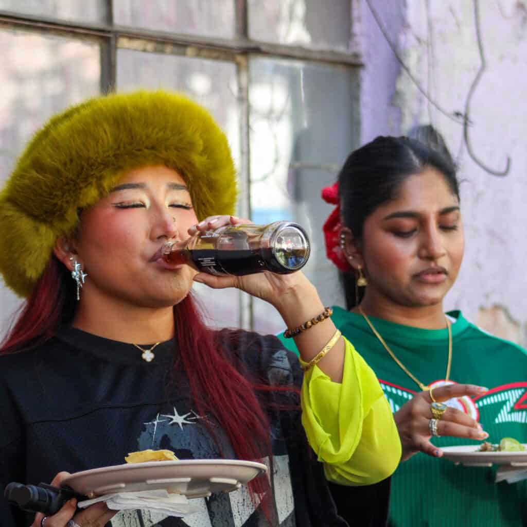 Traditional Mexican dishes served during a Food Hood street food experience.