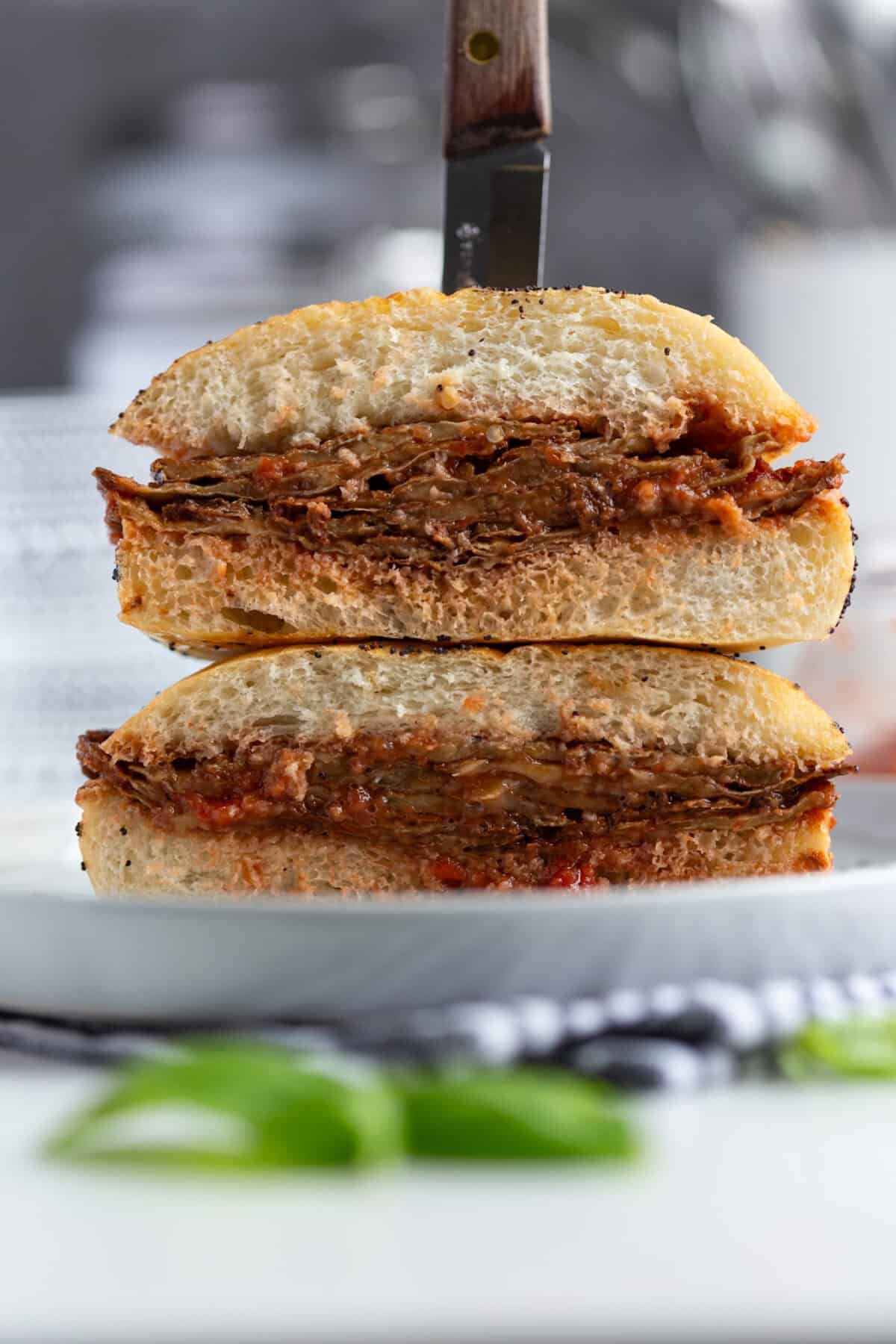 Best Italian fried eggplant sandwich.