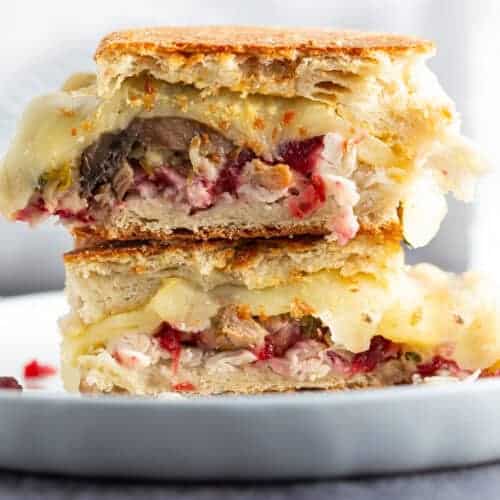 A Thanksgiving turkey melt sandwich.