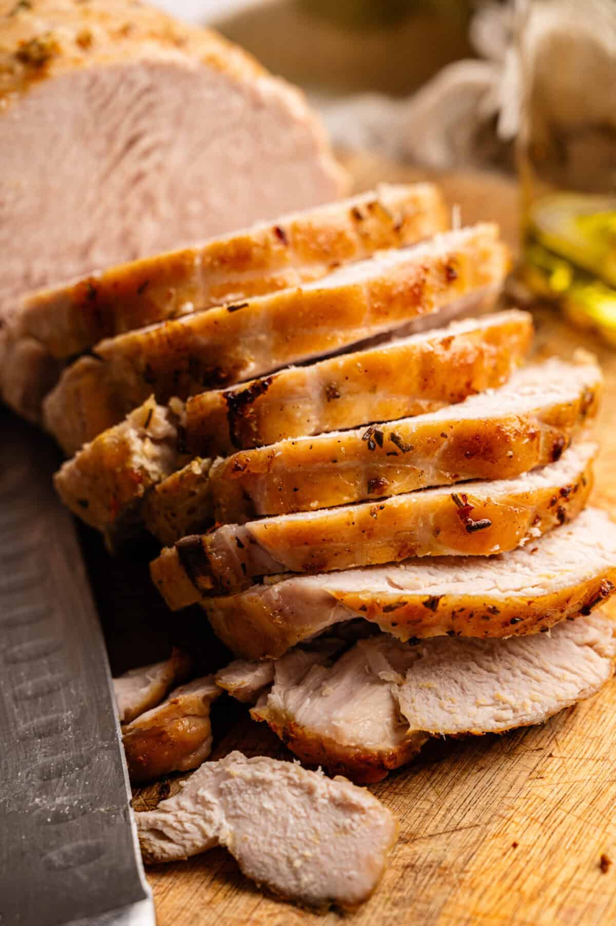 Carved turkey breast.