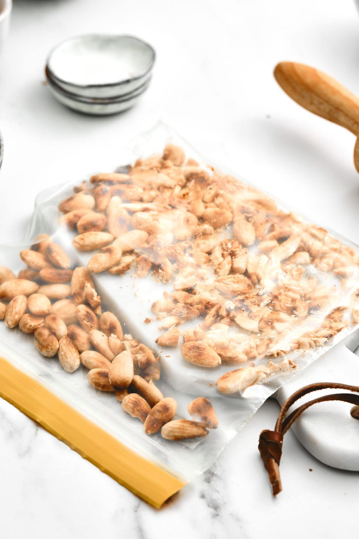 Crushed almonds.