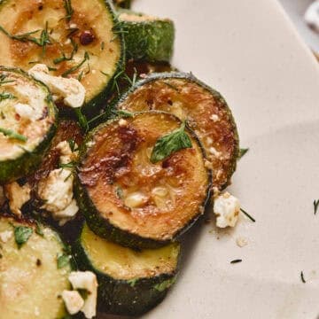 Sauteed zucchini with feta.