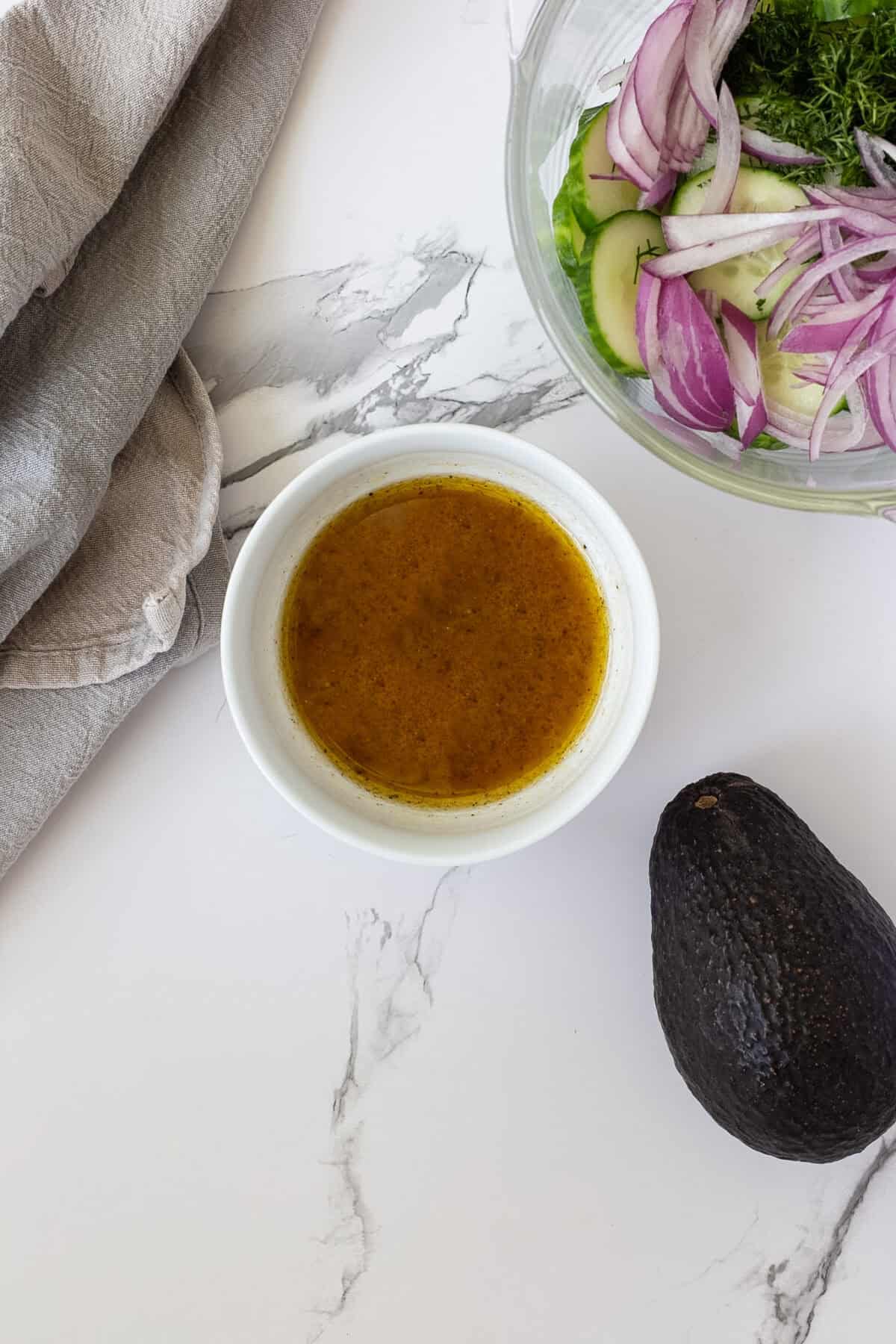 Red wine vinegar dressing.