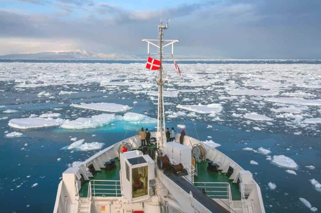 adventure tourists on an icebreaker