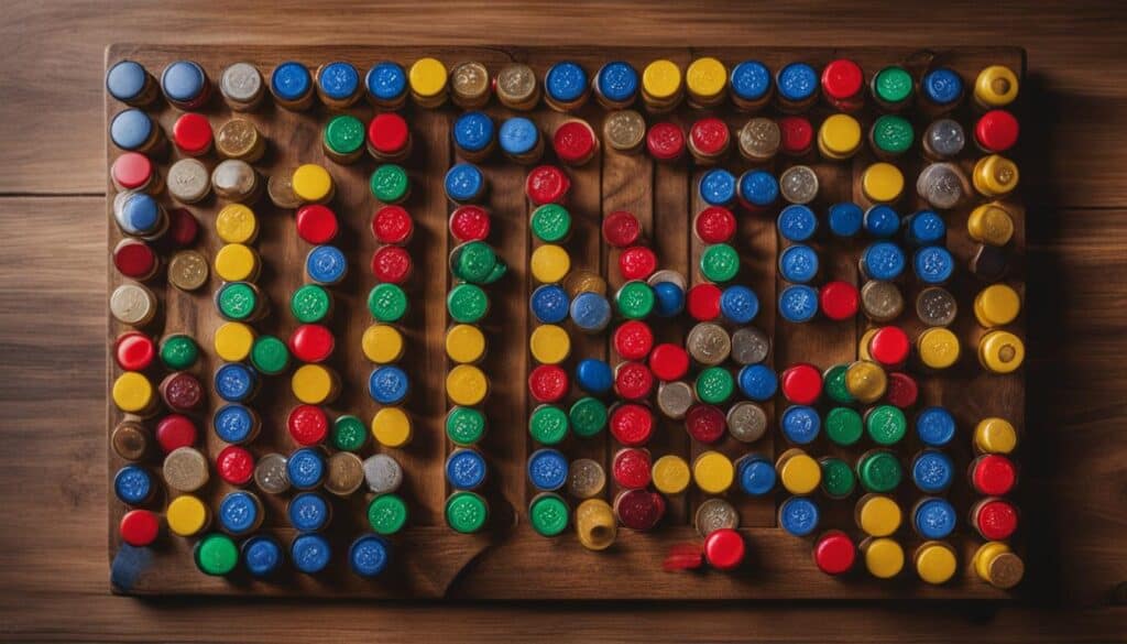 bottle cap counting board
