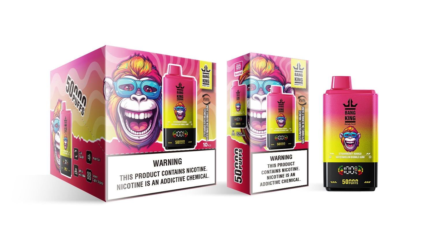 Bang King 50000 Strawberry Mango/Watermelon Bubble Gum