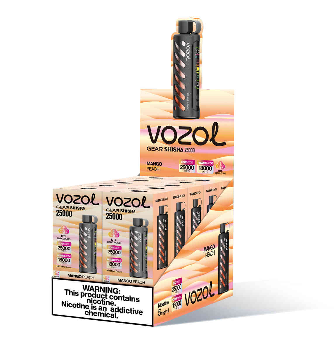 Vozol Gear Shisha 25000 Mango Peach – Bild 3