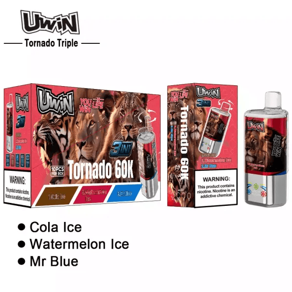 Uwin Tornado Triple 60000 Watermelon Ice/Cola Ice/Mr Blue - Image 3