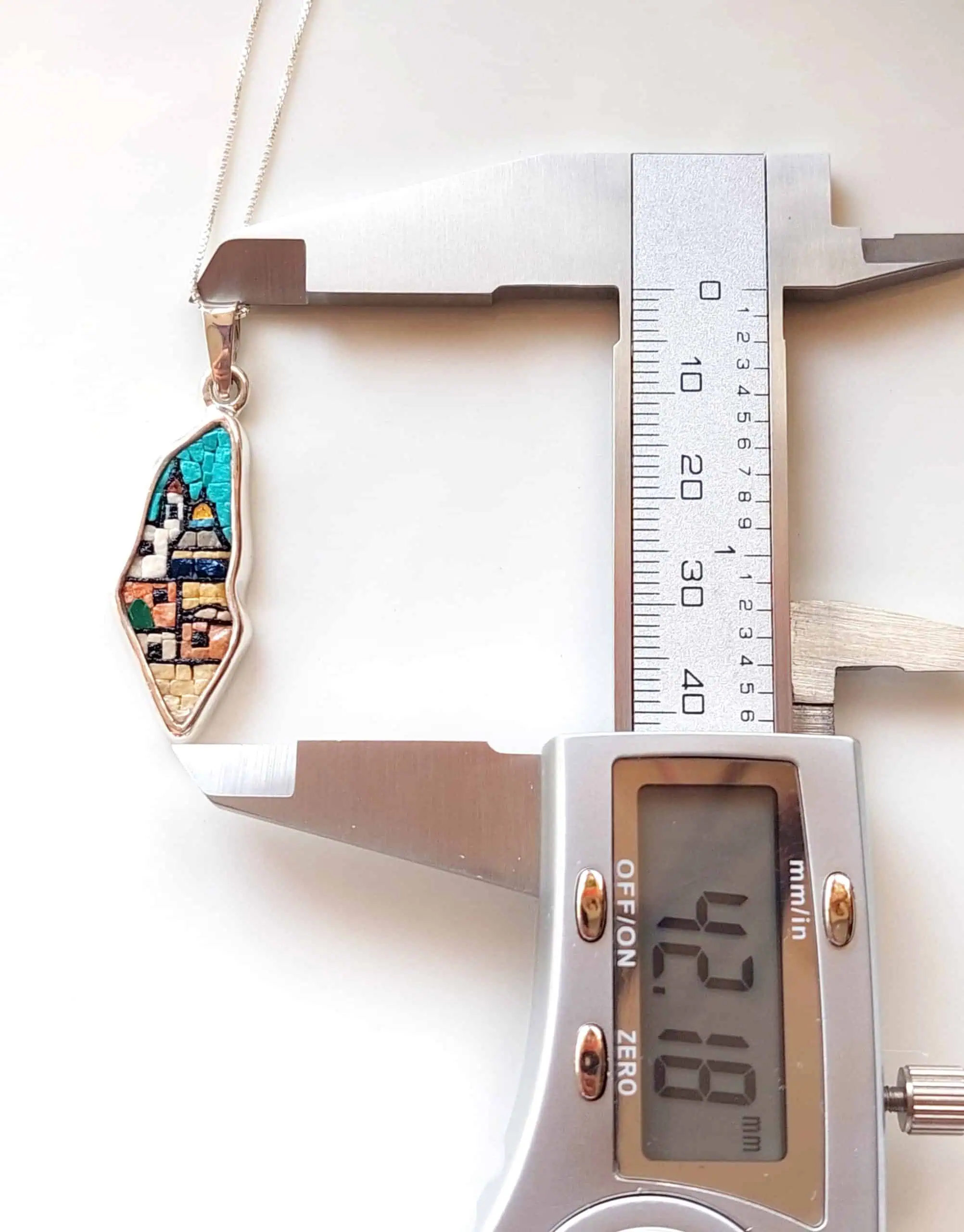 Map of Palestine Micro Mosaic Jerusalem Jewelry