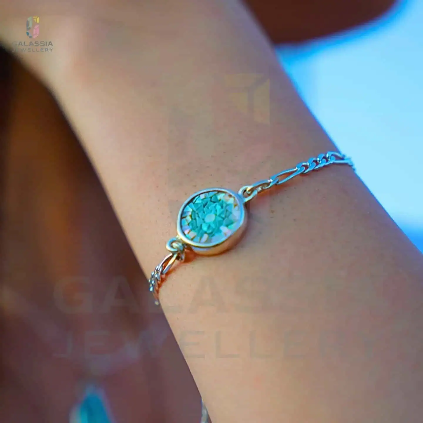 Sea Shell Handmade micro mosaic bracelet with stone details Cami Style