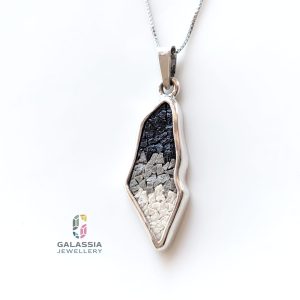 Map of Palestine Pendant | Micro Mosaic Sterling Silver Jewelry