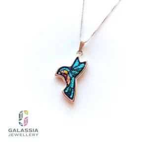 Palestinian sunbird micro mosaic necklace