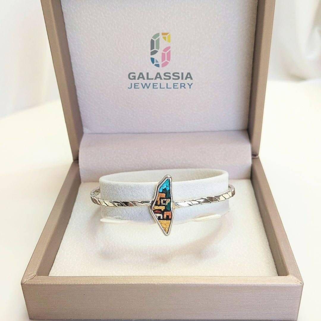 Map of Palestine Micro Mosaic Old City Bracelet