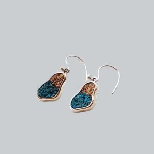Malachite Micro Mosaic Earring - Handmade 925 Sterling Silver