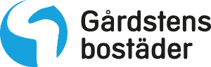Gårdstensbostäder nya logo med blått märke