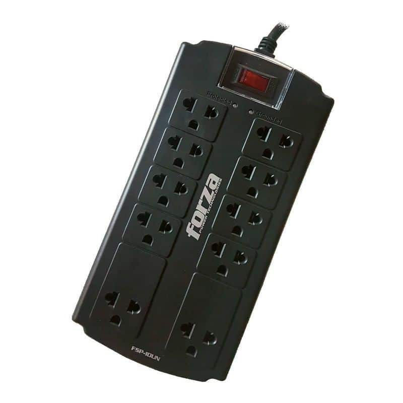 Protector De Picos Forza 1800W Voltaje 110V/220V 10 Conectores