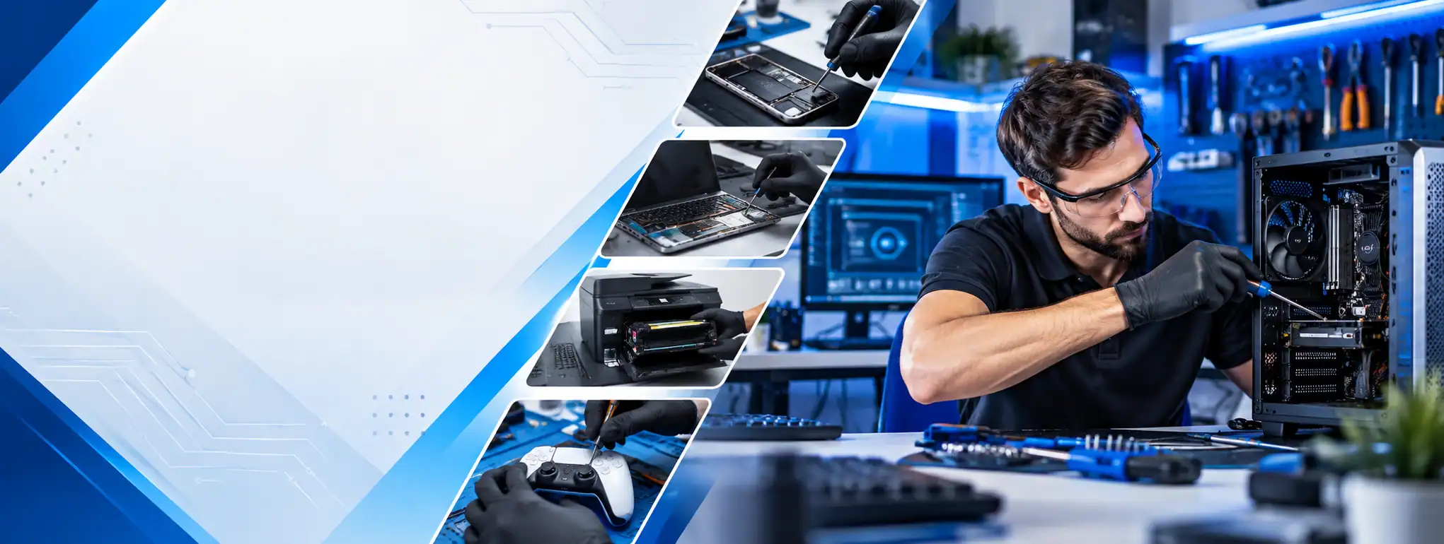 Técnico trabajando en una computadora