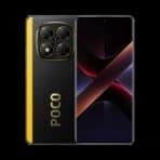 Teléfono Xiaomi Poco X7 5G negro con cámara cuádruple y pantalla grande.
