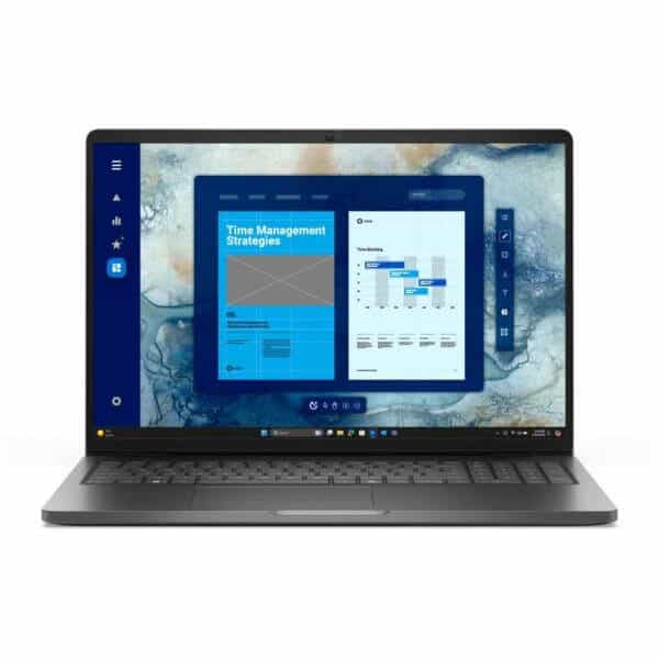 Portátil Dell Pro 16 con pantalla Full HD+ y Windows 11 Pro en color negro.