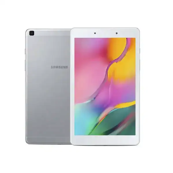 Tableta Samsung Galaxy Tab A 8" con pantalla colorida y diseño delgado.