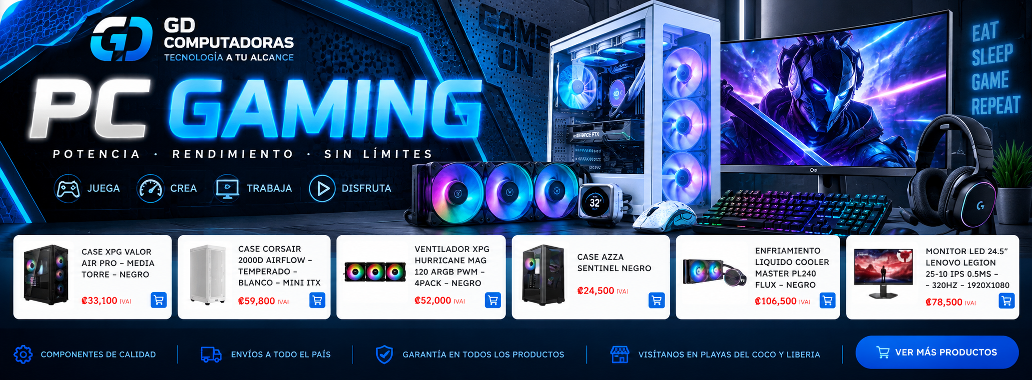 PC Gaming GD Computadoras: equipos y accesorios para jugar, crear y trabajar