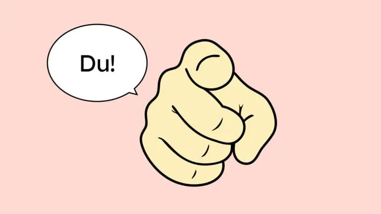Schuldzuweisungen: Eine Comic-Hand, die auf die zeigt. Daneben steht "Du"