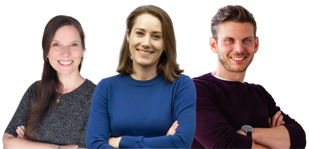Jane, Nina und Tobias. Das Team von Gehirngerecht Kommunizieren.