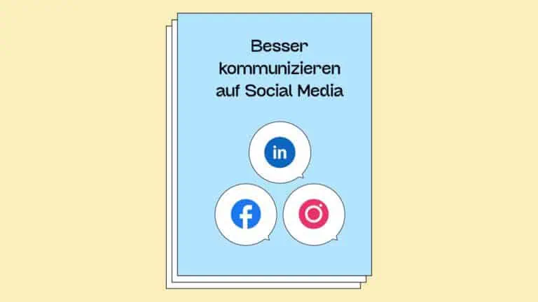 Ein Deckblatt einer Anleitung auf der Logos von verschiedenen Social-Media-Plattformen sind.