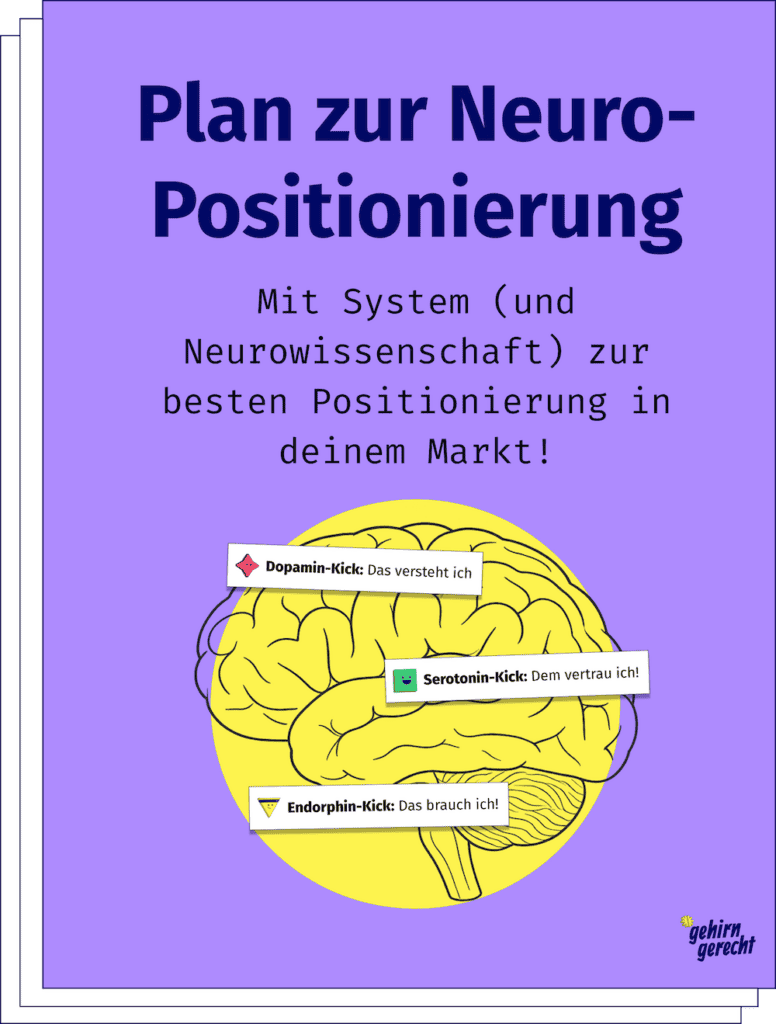 Titelblatt des Plans zur Neuro-Positionierung: Mit System (und Neurowissenschaft) zur besten Positionierung in deinem Markt!