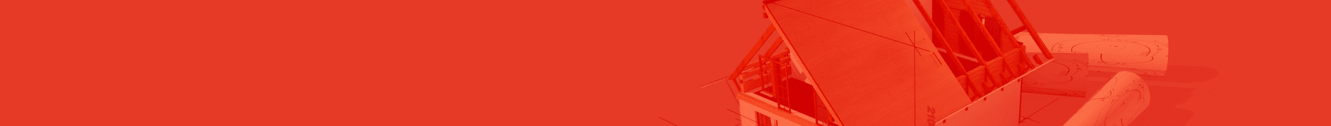 Abstract red image with geometric shapes and lines on the right side