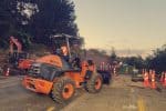 Excavation equipment on road construction site in New Zealand.