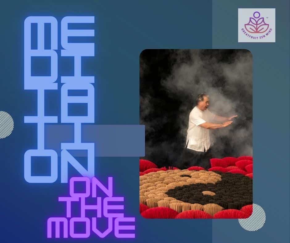 Man doing the active meditation exercise of tai chi.