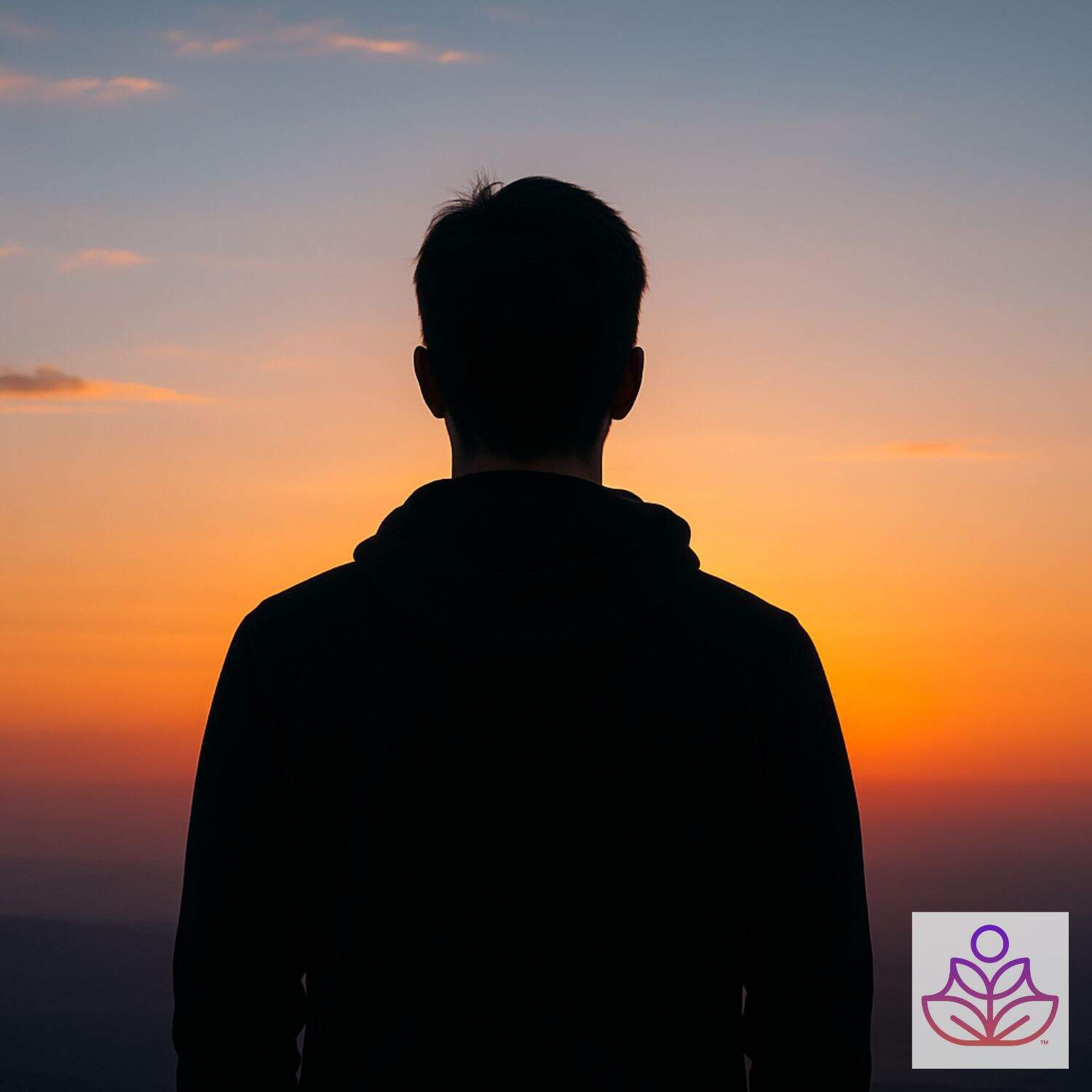 A silhouetted person stands facing away from a vibrant sunrise, symbolizing intentional stillness and the choice to wake up with purpose.